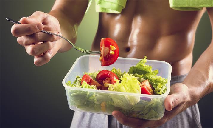 Eating a healthy meal